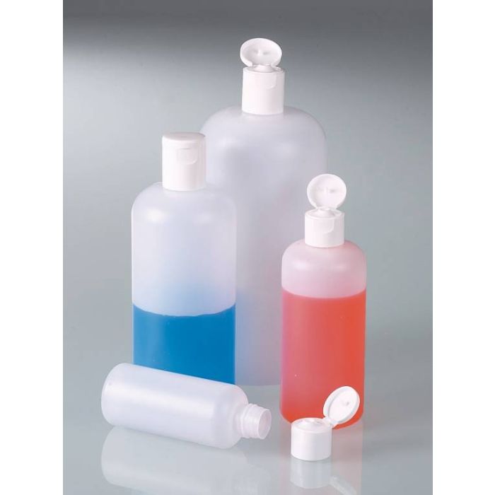 Butelki okrągłe z HDPE z klapką