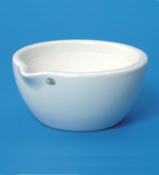 Moździerze porcelanowe, szorstkie z wylewem